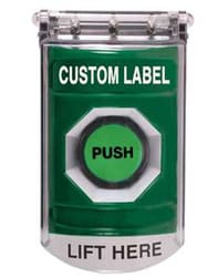 STI SS-2117 Stopper Station with Bopper Stopper Cover, Custom Lettering, Green Housing