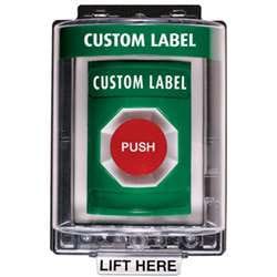 STI SS-2154 Stopper Station with Mini Weather Stopper Cover, Custom Lettering, Green Housing