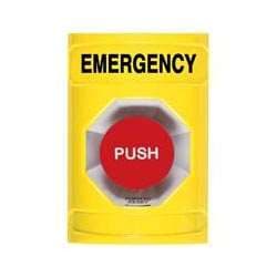 STI SS2201E Stopper Station, Push, Turn-to-Reset, EMERGENCY Lettering, Yellow Housing