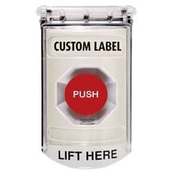 STI SS-2311 Stopper Station with Bopper Stopper Cover, Custom Lettering, White Housing