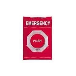 STI SS-2421 Stopper Station with Stopper Station Shield, Custom Lettering, Blue Housing