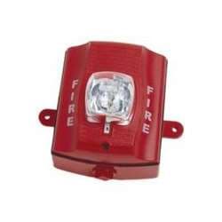 System Sensor SRHK Strobe, Red, Wall Mount, FIRE Lettering, High Candela, Outdoor