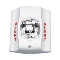 System Sensor SW-CLR-ALERT Strobe, White, Wall Mount, ALERT Lettering, Clear Lens, Standard Candela