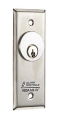 Alarm Controls MCK-1 Mortise Cylinder Keyswitch Station, SPDT Momentary Action, Narrow