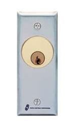 Alarm Controls MCK-1-4 Mortise Cylinder Keyswitch Station, DPDT Alternate Action, Narrow