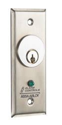Alarm Controls MCK-2 Mortise Cylinder Keyswitch Station, SPDT Momentary Action, Narrow, Green LED