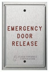 Alarm Controls PS1-152 Push Plate, Single Gang, SPDT Momentary, Clear, EMERGENCY DOOR RELEASE in Red