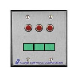 Alarm Controls SLP-3M DPDT Momentary Switch Monitoring/Control Station, 3 LEDs, 3 Push Buttons
