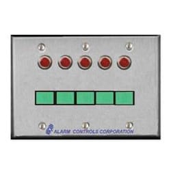 Alarm Controls SLP-5M DPDT Momentary Switch Monitoring/Control Station, 5 LEDs, 5 Push Buttons