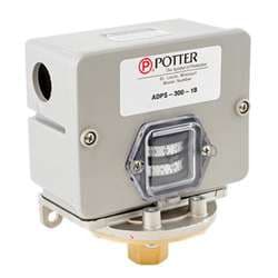 Potter Amseco ADPS-300-2S Adjustable Deadband Pressure Switch, Stainless Steel Connection, 3/8" NPT
