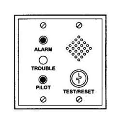Potter Amseco MS-RH/KA/P/A/T Remote Alarm Horn, Alarm LED (Red), Trouble LED (Yellow), Pilot LED (Green) and Key-Operated Test/Reset Switch, Double Gang