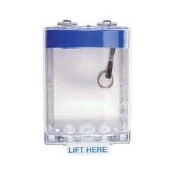 The STI 6610-B Mini Stopper II with Horn Flush Mount with Lock, Blue