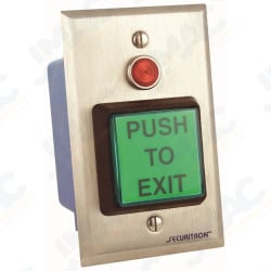 Securitron PB22 Push Button, 2" Square, Momentary, DPDT, Single Gang