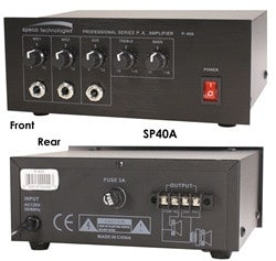 Speco P40A 40 Watt Max. Professional Series P.A. Amplifier