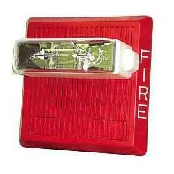 Cooper Wheelock AMT-241575W-FR Horn Strobe, Red, Wall Mount, FIRE Lettering, Single Candela