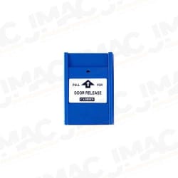 Camden 703PC Pull Station, Blue, N/O & N/C, PULL FOR DOOR RELEASE, Clear Lift Cover