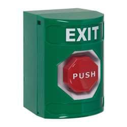 STI SS-2108X Stopper Station, Pneumatic Adjustable Timer, EXIT Lettering, Green Housing