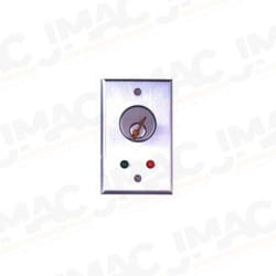 Camden 11307012 Flush Mount Key Switch, Aluminum Single Gang Faceplate, SPDT Maintained, Red 12V LED, Brushed Aluminum