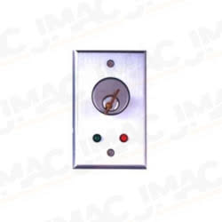 Camden 1170 Flush Mount Key Switch, Aluminum Single Gang Faceplate, SPDT Momentary & SPDT Maintained, Brushed Aluminum