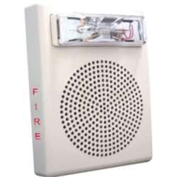 Cooper Wheelock E50-241575W-FW Speaker Strobe, White, Wall Mount, FIRE Lettering, Single Candela