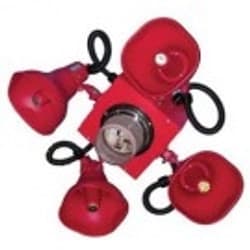 Cooper Wheelock STH-3MS-R Cluster Speaker with MAX Strobe, 3 Horns, Red Enclosure