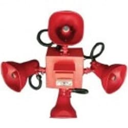 Cooper Wheelock STH-3R24MCCH-NR STH Cluster with RSS Strobe, 3 Horns, Red