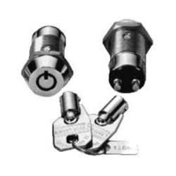 Seco-Larm SS-095-1H5 Tubular Key Lock Switch, Shunt ON/OFF, 2 Terminals, SPST, OFF Position Key Removable, #1305 Key