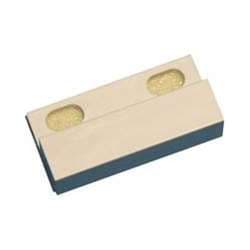 GRI M-7F-W Magnet, 1/4" Square x 1", White, Mini Surface Mount, Adhesive Backing, Breakaway Flange