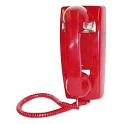 Viking K1500PW Red Wall Phone with Ringer and Network