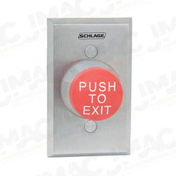 Locknetics 621-GR-EX-AA-L2/ILL 1-1/4" Pushbutton, Single Gang, Green Button, PUSH TO EXIT, Alternate Action, 3 LEDs, Satin Aluminum