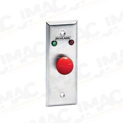 Locknetics 701RD-L2 7/8" Red Mushroom Pushbutton, Single Gang, Two LEDs Locknetics 701RD-L2 7/8" Red Mushroom Pushbutton, Single Gang, Two LEDs