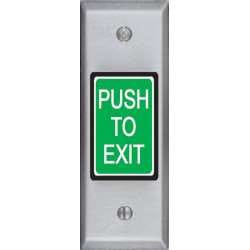 SDC 413NU Narrow Frame Exit Switch, PUSH TO EXIT, 2", Stainless Steel, Integrated Timer, SPDT