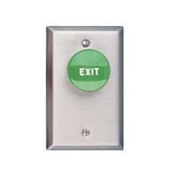 SDC 434UR Exit Switch, 1-1/2" Mushroom, Momentary DPST, Red Button, Stainless Steel