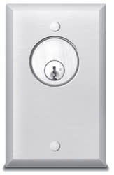 SDC 807AL-L2 Key Switch, Single Gang, 1/4" Aluminum Plate, Two Momentary DPDT Switches, Red LED, Green LED