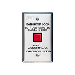 SDC CB401-AU Communicating Bathroom Push Switch, Interior, Alternate Action, SPDT, Single Gang, Stainless Steel