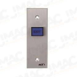 Rutherford 970N-TD-24V-28 Narrow 'Exit' Button, Electronic Time Delay, 24V, Brushed Anodized Aluminum
