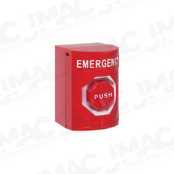 STI SS-2005E Stopper Station, Momentary Mushroom, EMERGENCY Lettering