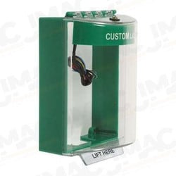 STI 13230CG Universal Stopper with Horn & Relay, Surface Mount, Custom Label, Green