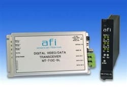 American Fibertek MT-713C-SL Single Channel Digital Video Module Transmitter, Two Bi-Directional Multi-Protocol Data Channels, Single Mode