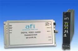 American Fibertek MT-91PE-SL One Way Digital Video Module Transmitter, Two 10/100Base-TX Ports Ethernet, Single Mode