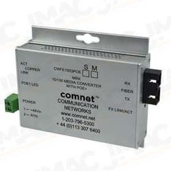 ComNet CWFE1004APOES/M Mini Commercial Grade 100Mbps Media Converter, 48V PoE, "A" Unit, 1 Fiber, Single Mode, SC Connectors, 30W