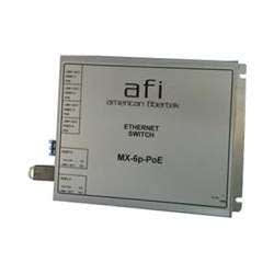 American Fibertek MX-6P-POE 6 Port Module, Four 10/100 Base-TX, Two 1000Base-X SFP Ethernet Port Switch, PoE/PoE+