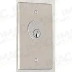 Camden CM-12007024 Key Switch, Stainless Steel, Flush Mount, Single Gang, SPST Momentary, N/O, Red 24V LED