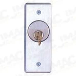 Camden 2080 Flush Mount Key Switch, Aluminum Narrow Faceplate, DPDT Momentary, Brushed Aluminum
