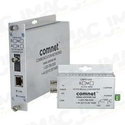 ComNet CNFE1003M2C 10/100Mbps Ethernet Electrical to Optical Media Converter, Standard, DC, 1310nm, SC Connector, 2 Fibers, Multimode, Conformally Coated Circuit Board