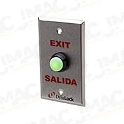 Dynalock 6173-BBX Weatherproof Pushbutton & Surface Backbox, EXIT and SALIDA, Satin Stainless Steel