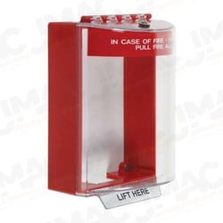 STI 13220FRFRE Universal Stopper with Horn, Surface Mount, Fire Label, French