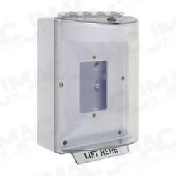 STI 13510NW Universal Stopper without Horn, Enclosed Back Box, Open Mounting Plate, No Label, White
