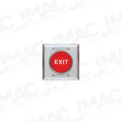 SDC 443UG Exit Switch, 2-5/8" Mushroom, EXIT, Mini Timer Module, Double Gang, Green Button, Stainless Steel