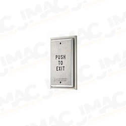 Alarm Controls PS5-413 Push Plate, Single Gang, Pneumatic Time Delay, Blue Finish, PUSH TO EXIT in White